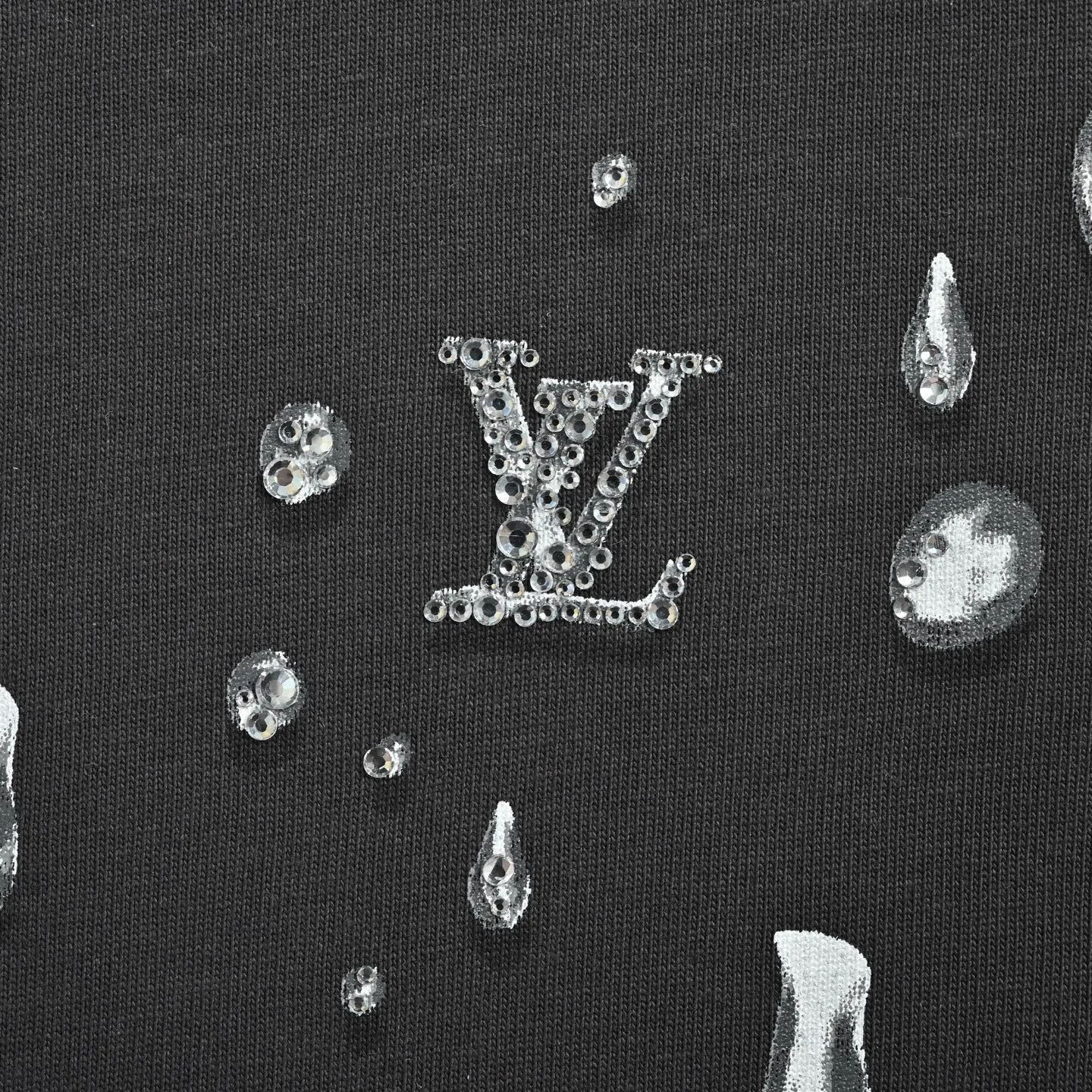 Louis Vuitton/Louis Vuitton 26ss water drop presbyopic letter print short sleeves